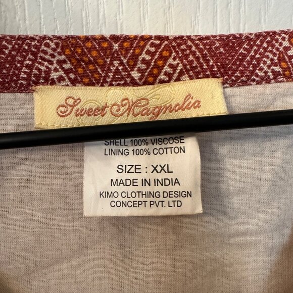 Sweet Magnolia | XXL Short Sleeve Tiered Maxi Dress Viscose Lined Boho Peasant - Picture 7 of 12